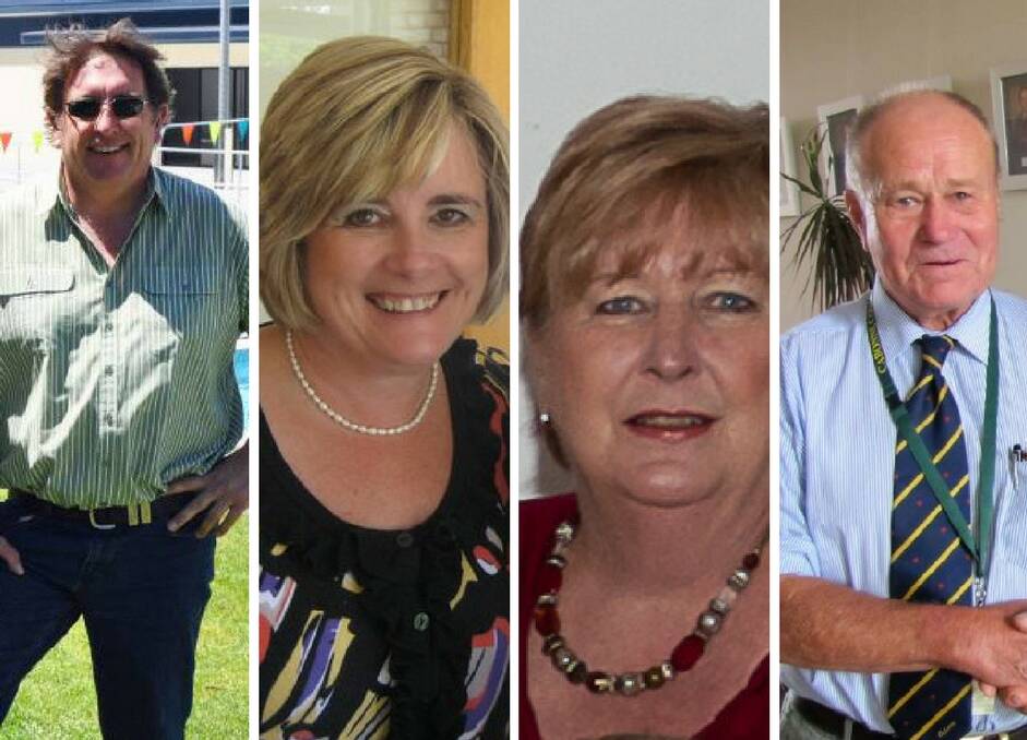 Canowindra's candidates for the Cabonne elections, Anthony Durkin, Cheryl Newsom, Jenny Weaver and Kevin Walker.