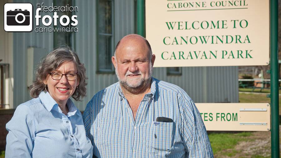 Debbie and Ian Guihot at the Canowindra Caravan Park. Ian has been named caretaker for the remainder of the tender. Photo by Federation Fotos. 