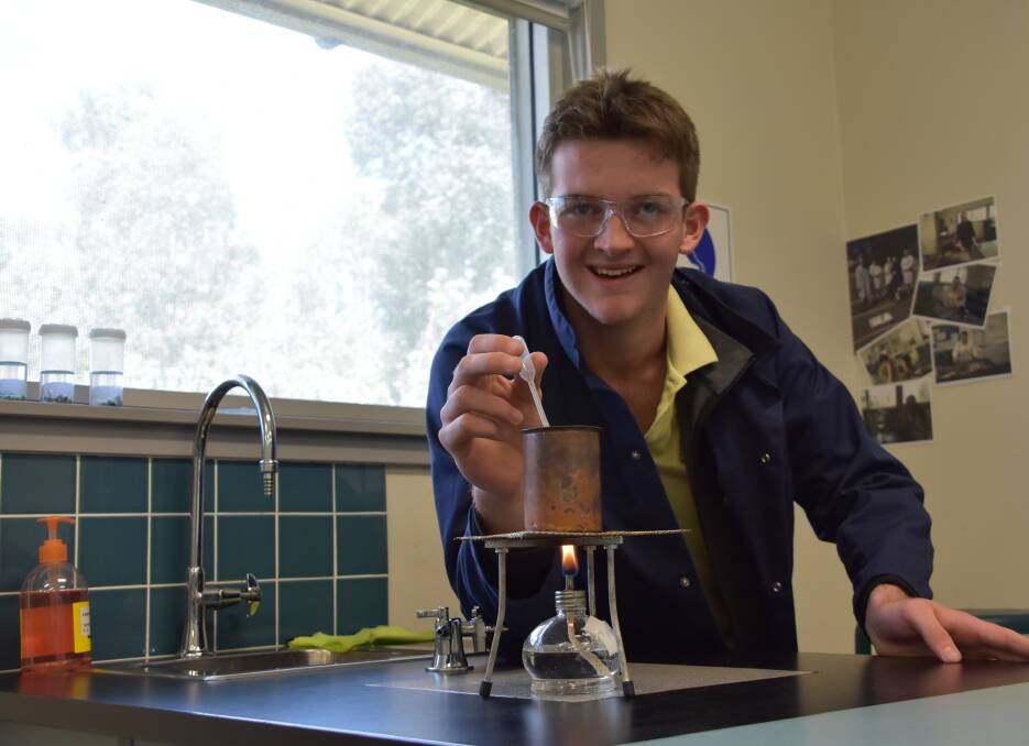Year 11 student Will Wright in one of the science labs at Canowindra High School. 