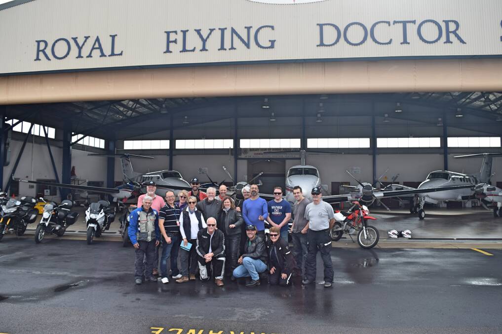 Riders at the RFDS Hangar. 