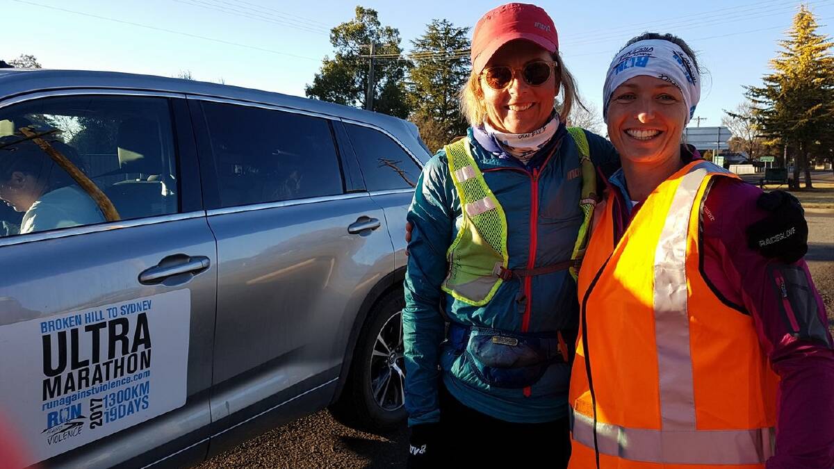 Canowindra's Alison Stephens helped Kirrily Dear complete the stage from Canowindra to Orange on Monday morning.