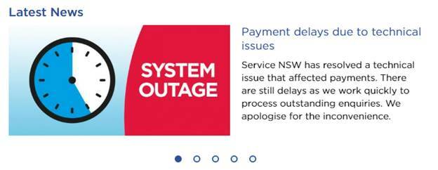 Service NSW website ‘system outage’
