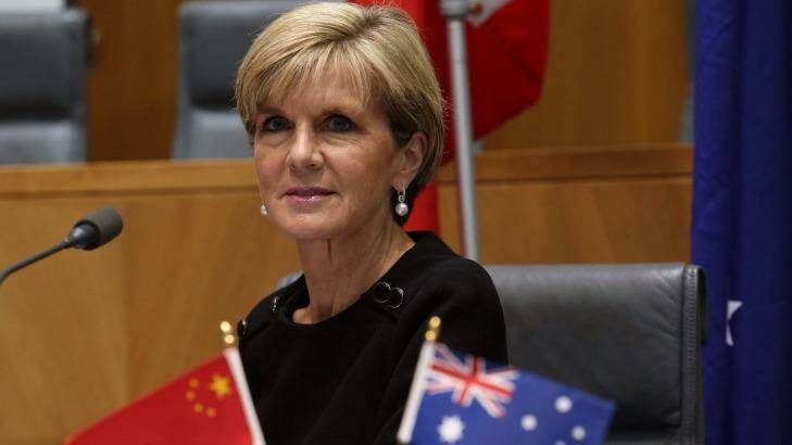 Foreign Affairs Minister Julie Bishop. Photo: Andrew Meares