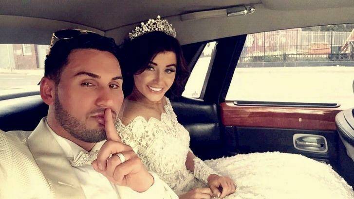 Salim Mehajer and his estranged wife Aysha pictured at their wedding in August 2015.  Photo: Facebook