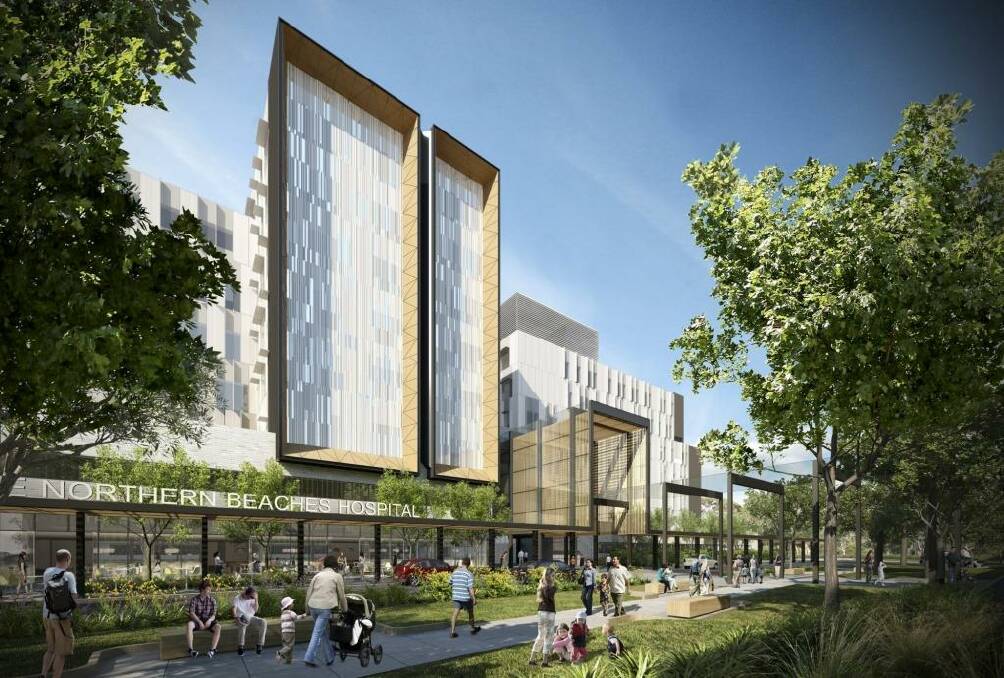 Artist's impression of the planned Northern Beaches Hospital.