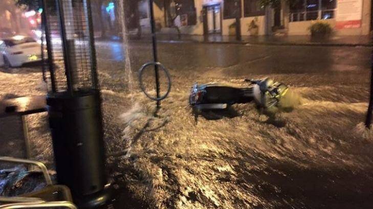 Darlinghurst was one place hit by Sydney's Monday night storm.  Photo: Warren Lee