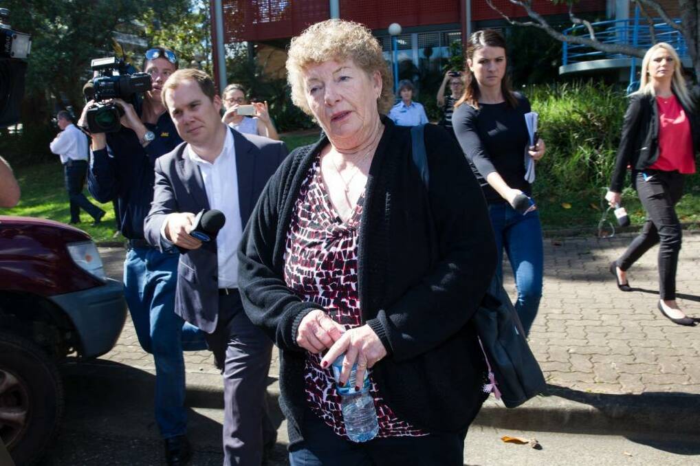 Bill Spedding's wife, Margaret Spedding, leaves Port Macquarie local court on Thursday. Photo: Edwina Pickles