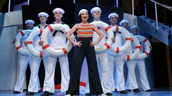 Caroline O'Connor (centre) won best actress in a musical for the Opera Australia/John Frost production of the musical <i>Anything Goes</i>, which also won best musical. Photo: Jim Lee