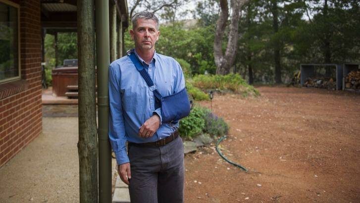 Chris Burton, at home in Wamboin, had to wait in the Canberra Hospital waiting room for four consecutive days before surgery. Photo: Rohan Thomson