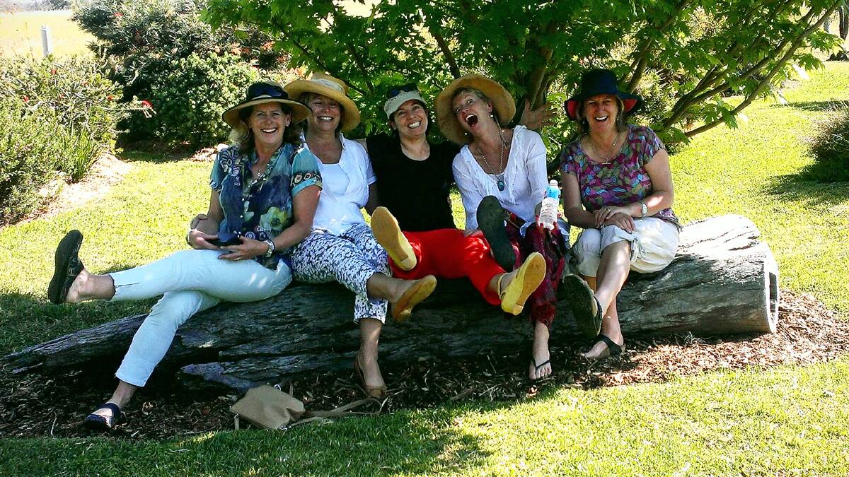 Sue Johnson, Anna Stranger, Julie Middleton, Louise Clulow and Bron Naylor enjoying the recent Open Gardens day.