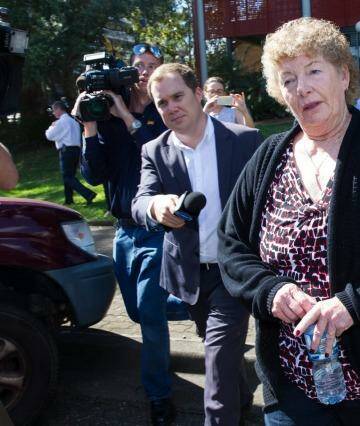 Bill Spedding's wife, Margaret Spedding, leaves Port Macquarie local court on Thursday. Photo: Edwina Pickles