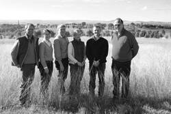 Mid Lachlan Landcare Grazing Project Management Board members Gus Hickman, Mary Goodacre, Andrew Wooldridge, Trudi Refshauge, Grazing Management Project Officer Scott Hickman, and Ross Skene.