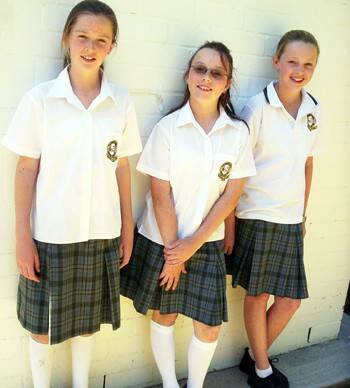 Rosie Wilson, Jodie Ward and Chelsea McKenzie look great in the new Canowindra High School Uniform.