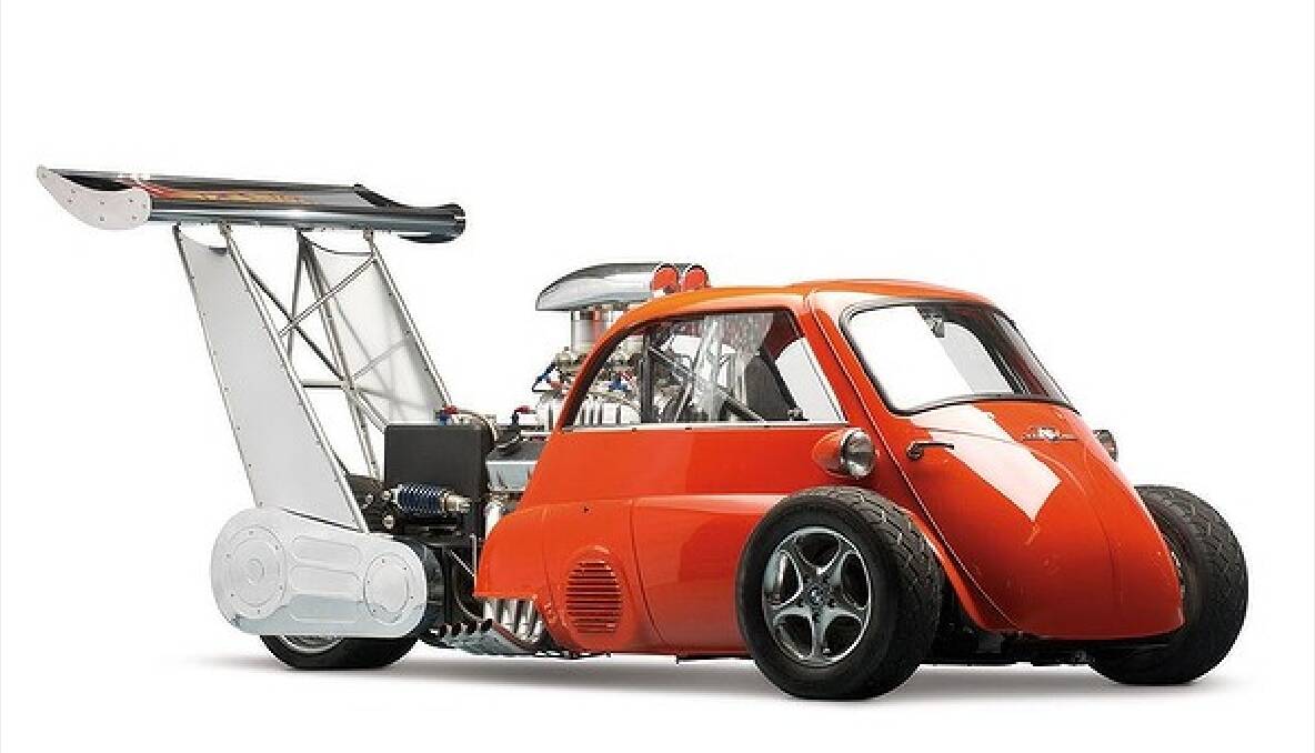 The BMW Isetta "Whatta Drag" special has a supercharged Chevrolet V8 punching out 536kw.