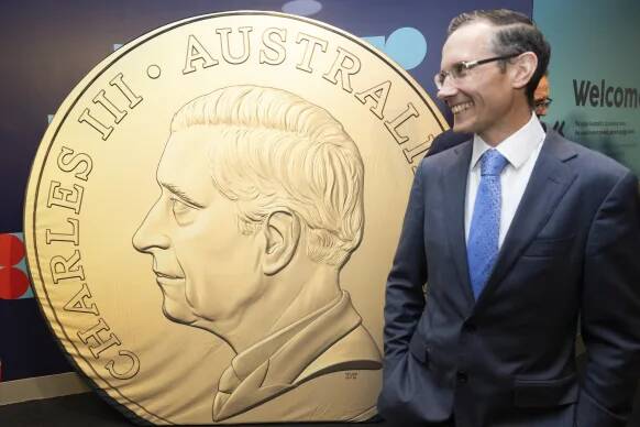 MP Andrew Leigh with King Charles' coin portrait. Picture via Andrew Leigh