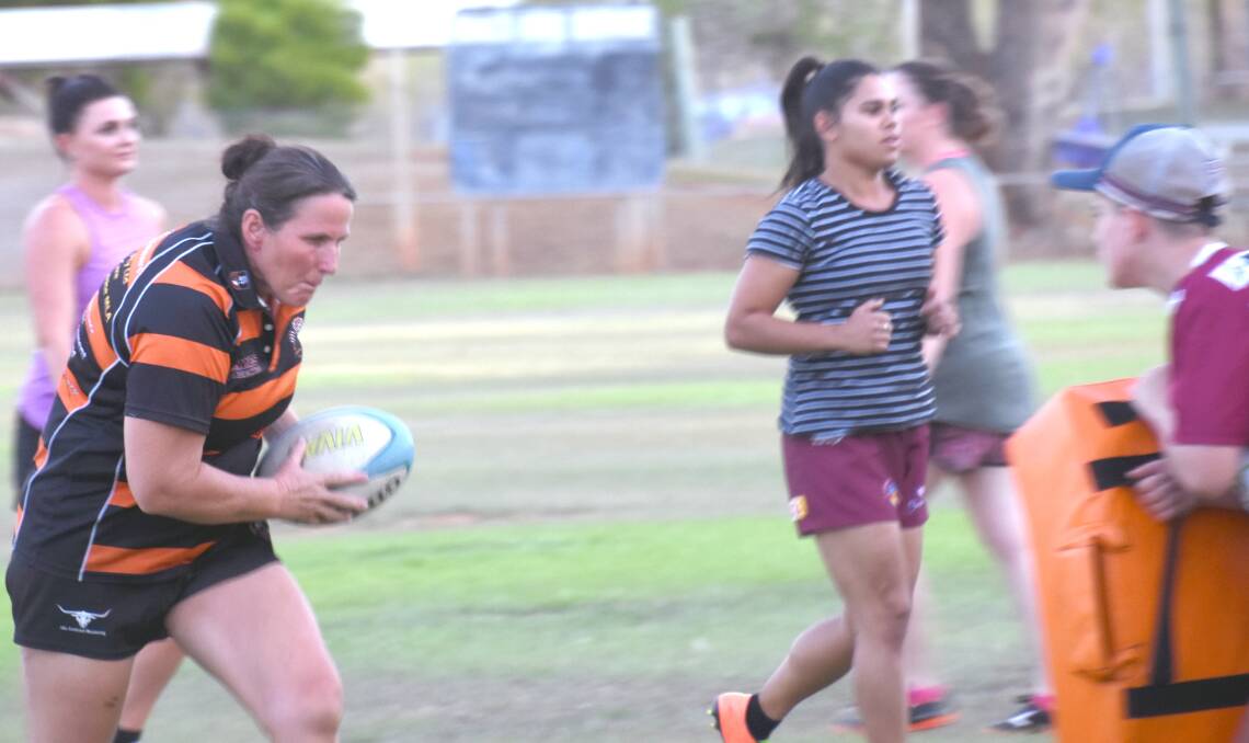 Fit and fun: the women's rugby sevens players had their first run of the season on Friday night, and after a quick warm up they split into teams. More pictures: Page 23