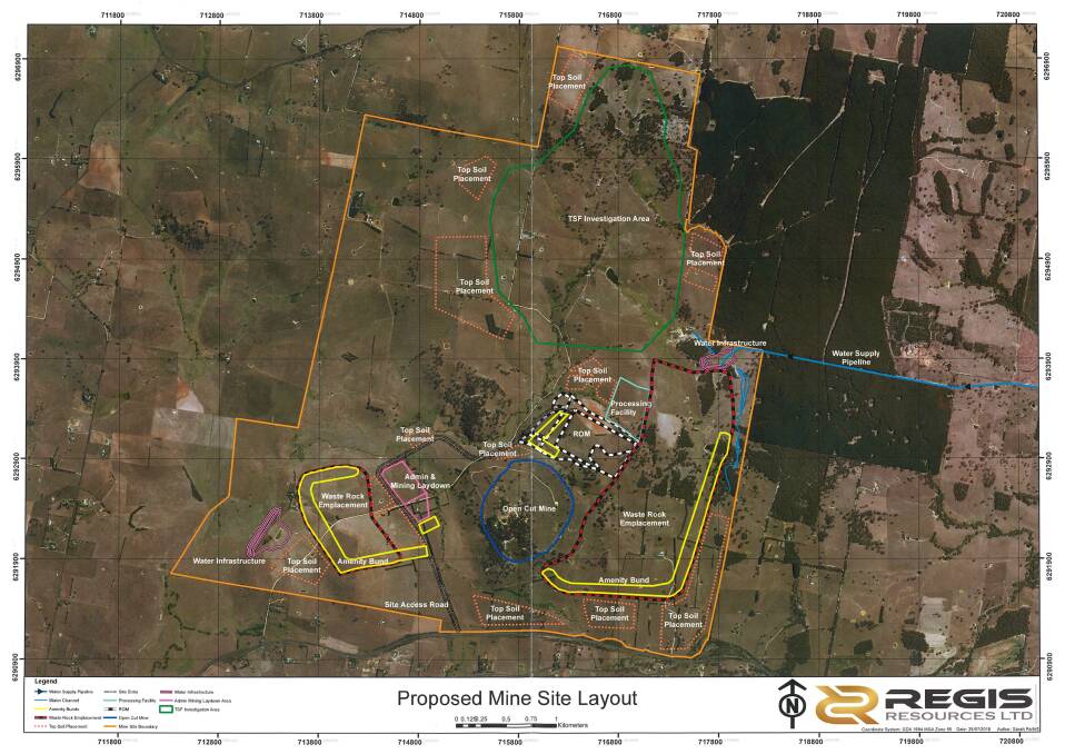 Proposed mine site layout.
