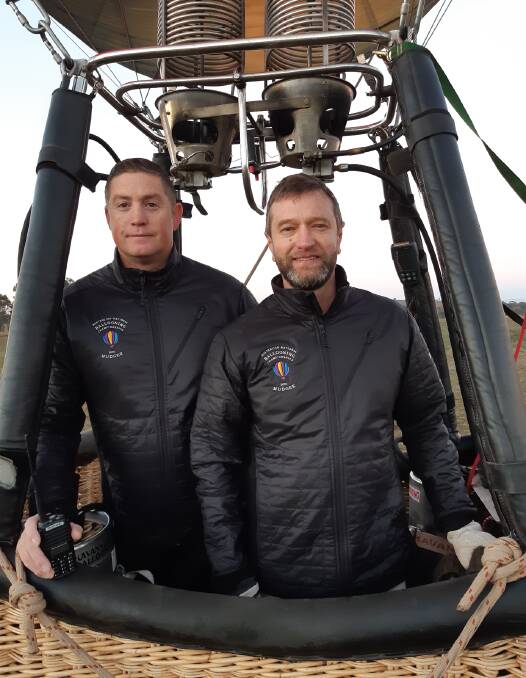 Anton Kerr and Matt Rice surprised the balloon racing fraternity with their results at the Australian Hot Air Balloon Championships. Photo supplied by Matt Rice.