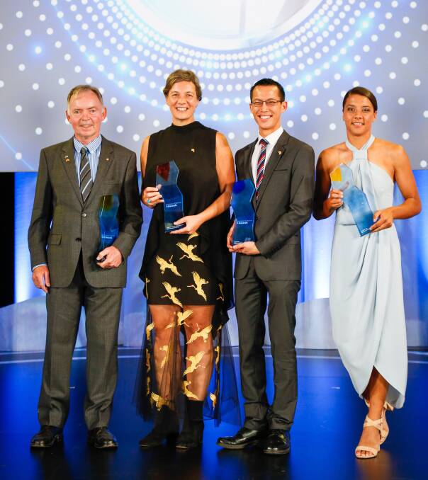 This year's winners: 2018 Australian of the Year Award recipients Dr Graham Farquhar, Professor Michelle Simmons, Eddie Woo and Samantha Kerr.