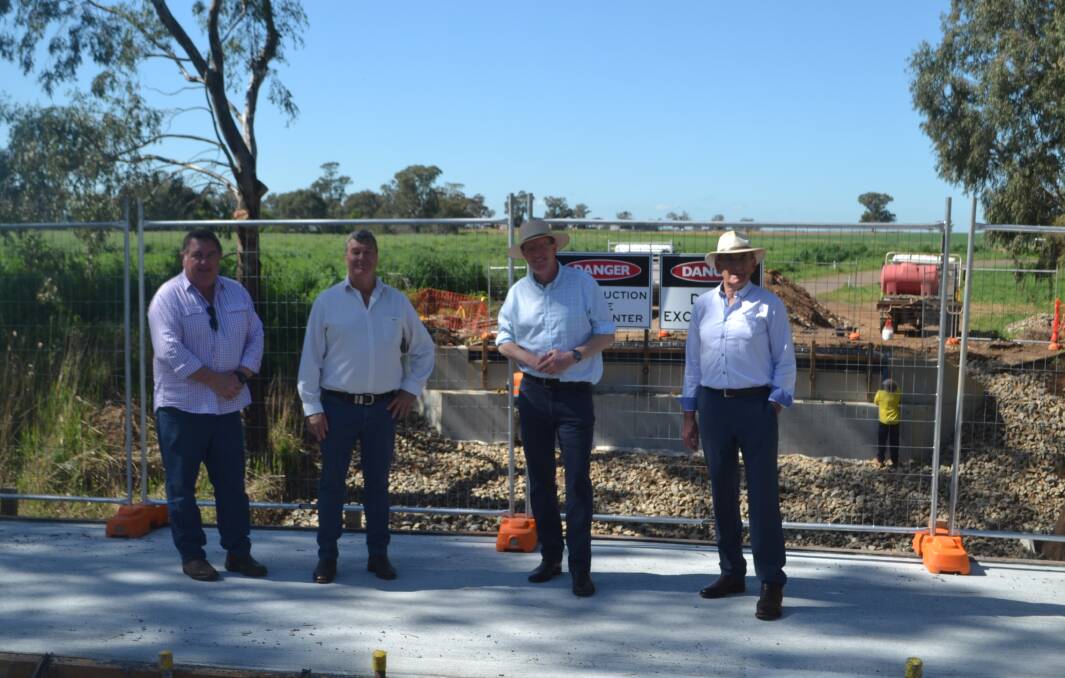 Cabonne councillor Anthony Durkin, mayor Kevin Beatty, Member for Orange Andrew Gee and Cowra mayor Bill West.