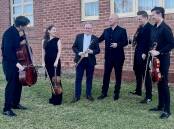 Minister for Arts Ben Franklin (3rd from left) with members of Omega Ensemble in Canowindra recently.