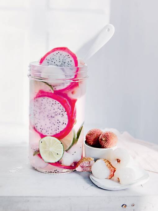 Green dragon with Dragon fruit, lime and lychees. Picture: Supplied