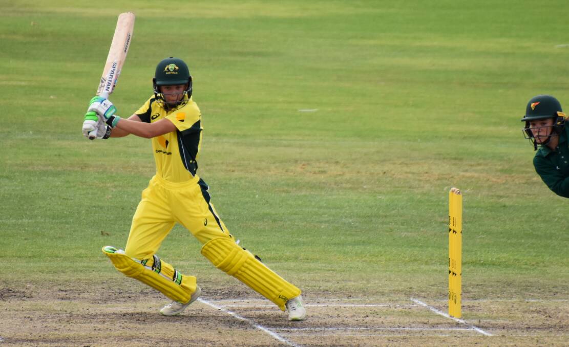 WORLD STAGE: Phoebe Litchfield will don green and gold again as part of the Cricket Australia XI to face Sri Lanka. Photo: CATHERINE LITCHFIELD