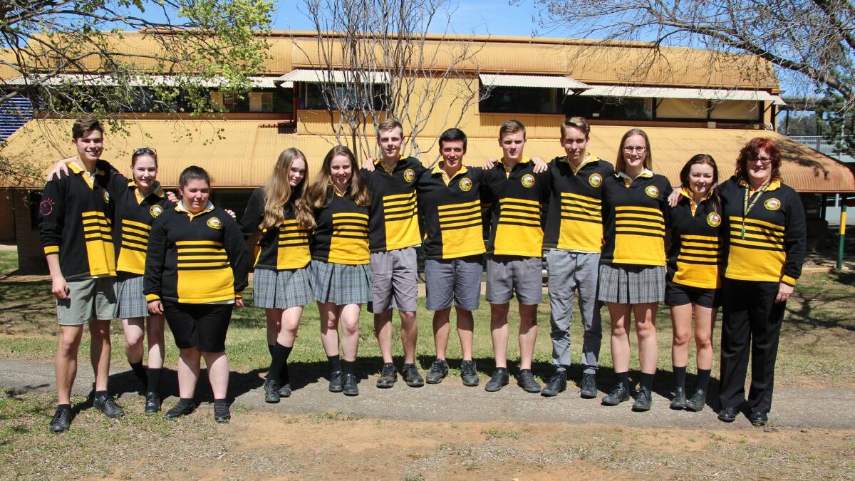Canowindra High School's Year 12 class of 2019 after their final assembly. 
