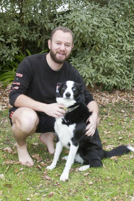 REUNITED: Josh Day was thankful to the community who helped lead him back to his dog Sammy. Picture: PETER PICKERING