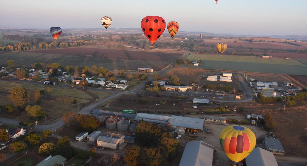 Balloons pictured during the Canowindra Challenge earlier this year. The event is nominated for a Regional Tourism Award.