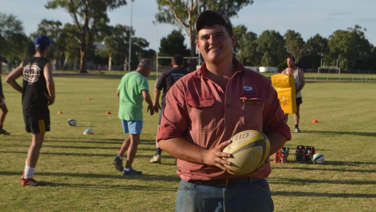 New Canowindra Pythons Rugby Union Club president Jack Beath pictured at training this preseason.