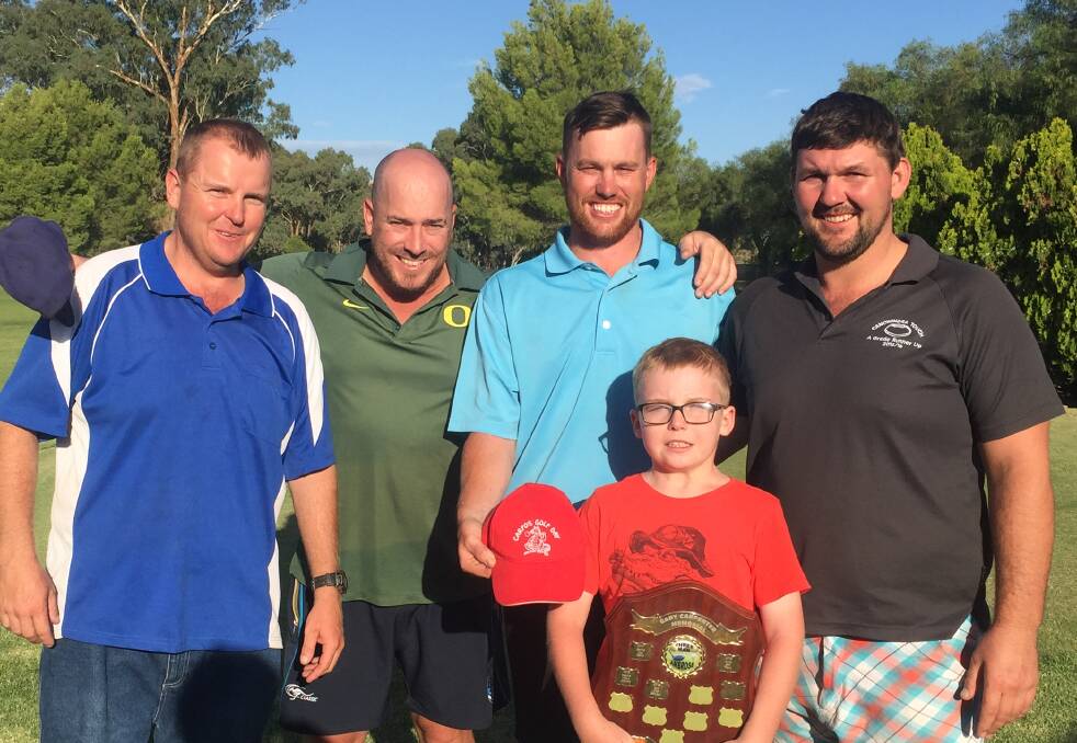 Craig Carpenter and Darius Carpenter with the day's winners Todd Fisher, Jack Nobes and Ronald Lawrence.