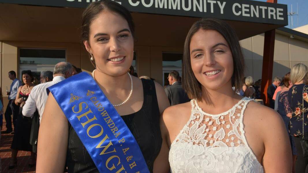 Last year's Canowindra Showgirl winner Jennifer Holmes with her sister Amelia Holmes. Photo: THE LAND