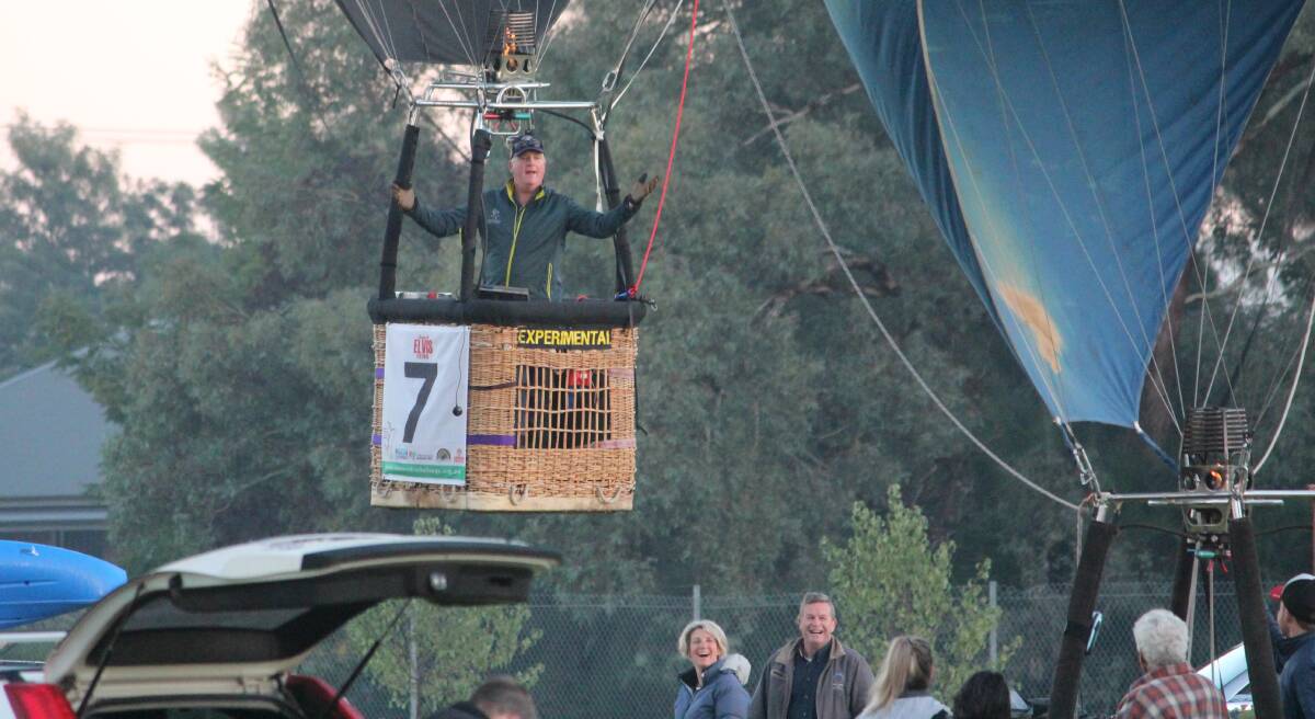 Canowindra pilot Adam Barrow launches from the Canowindra Sports Ovals during last year's event.