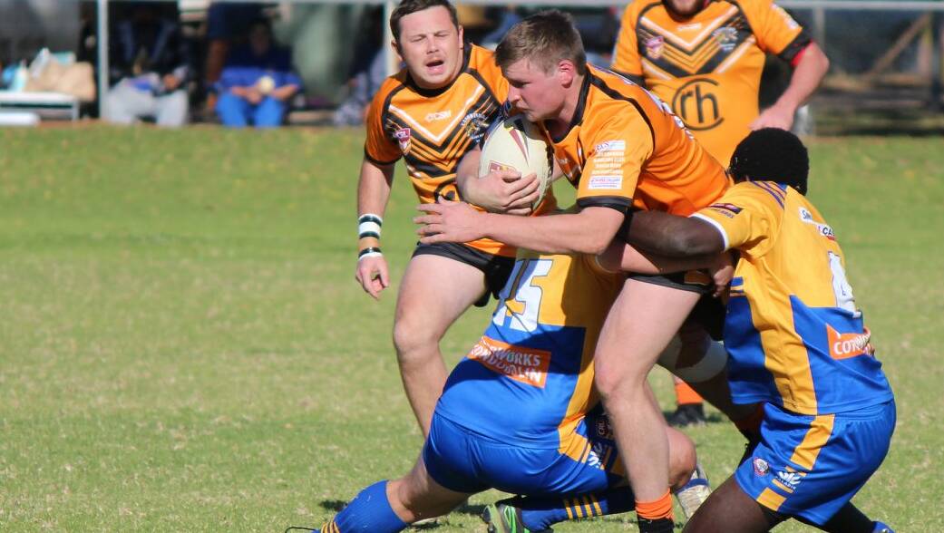 Kain Earsman, pictured in a game earlier this season, was one of Canowindra's best in a losing team.