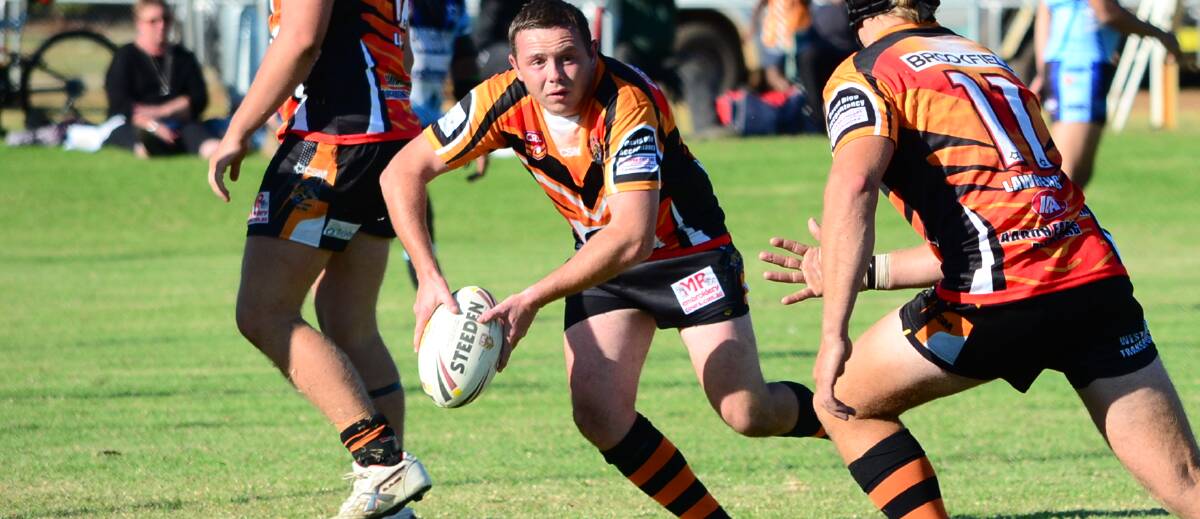 Brodie Friend scored a try in Canowindra's 40-all draw against Peak Hill at Tom Clyburn Oval on Saturday. He's pictured in action earlier in the season.