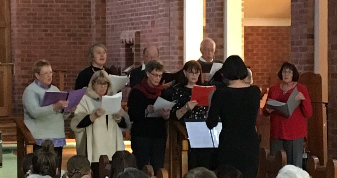 The Canowindra Community Choir performing at the Sunday Serenade.
