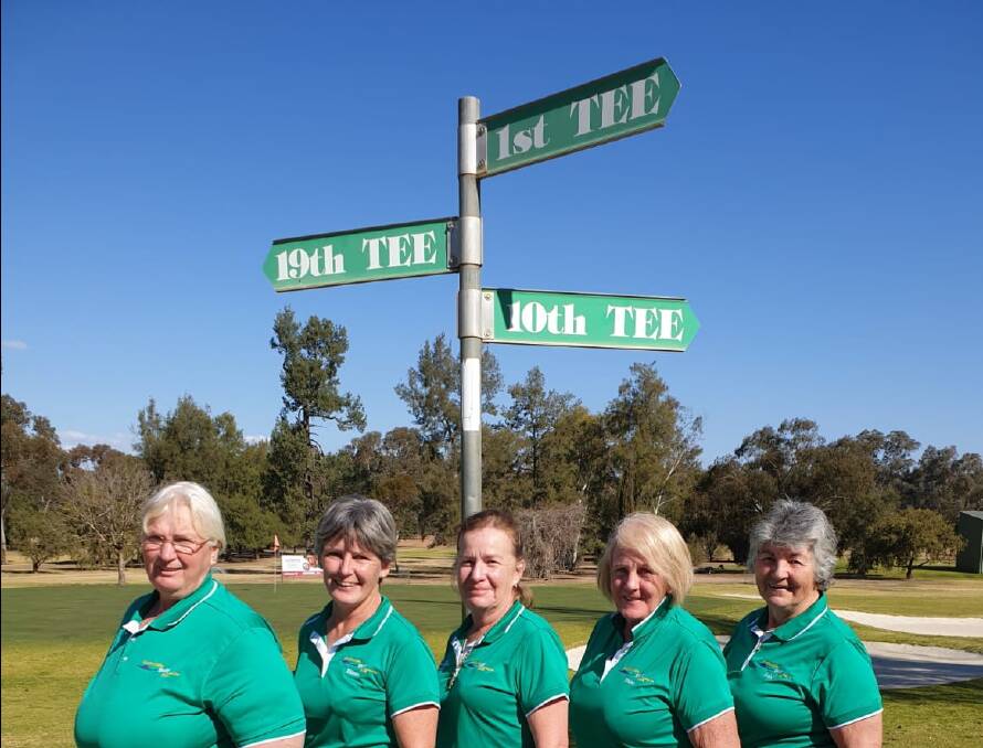 Last year's Ladies Pennants team Helen Kemper, Eileen Wilson, Lorrae Barker, Helen Constable and Julie Fairley will have to wait to compete again. Photo - FILE.