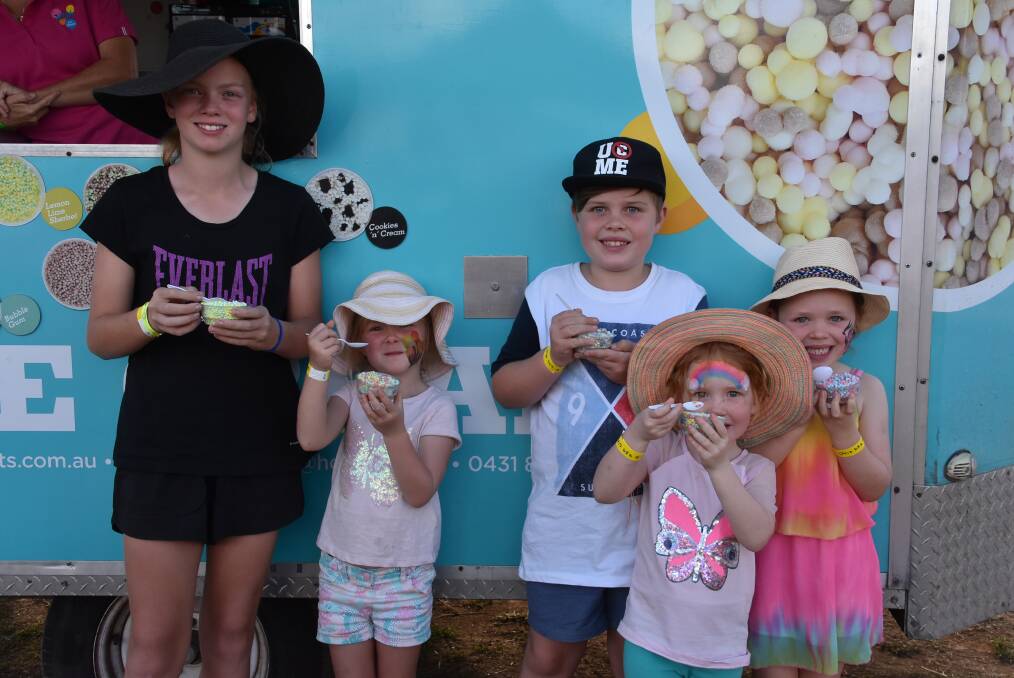 Full of fun: Zara, Lavinia, Connor, Ayrlie and Piper get to enjoy the sights and tasty treats available at the Balloon Challenge. Photo: File.