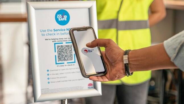 From January 1, 2021, all hospitality venues and hairdressers will be required to use the Service NSW QR code system. Image: Service NSW.