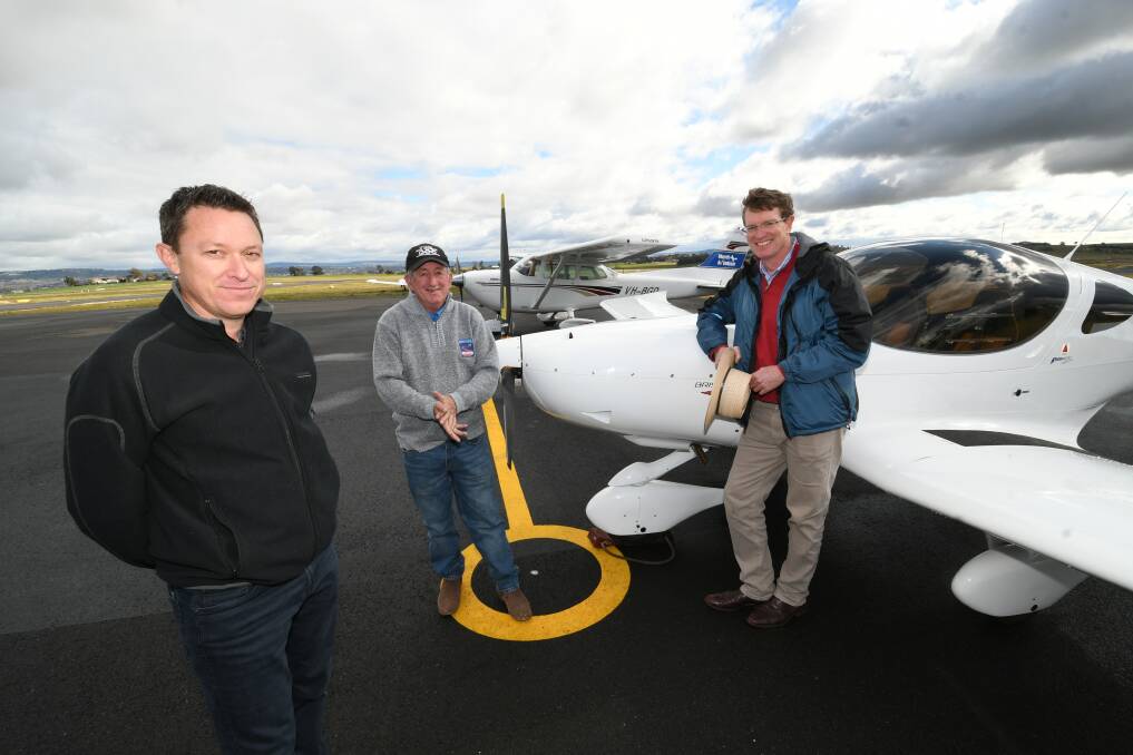 Bathurst Mayor, Bobby Bourke, and Federal Member for Calare, Andrew Gee, were on hand to announce $500,000 in government funding for Bathurst Airport in June. Image: Chris Seabrook