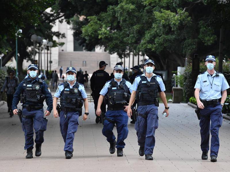 An anti-lockdown protest in Sydney failed to eventuate on Saturday as police turned out in force.
