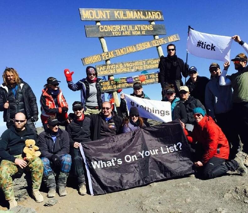 SKY HIGH: Steve Ellery was among a group to reach the summit of Mount Kilimanjaro in 2016. Photo: SUPPLIED