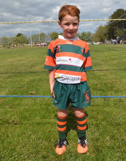 GETTING ACTIVE: Toby Bourke, 5, plays rugby union with Orange City Junior Rugby and his mother Nikita Bourke said the cost of travelling to away games does add up. Photo: TANYA MARSCHKE