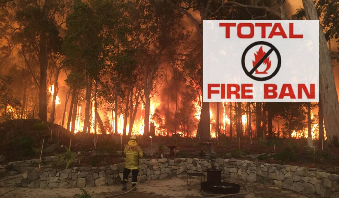 NO FIRES ALLOWED: A statewide total fire ban is in place for Friday, January 3 and Saturday, January 4 due to dangerous fire conditions. A state of emergency has also been declared by NSW Premier Gladys Berejiklian. Photo: FILE